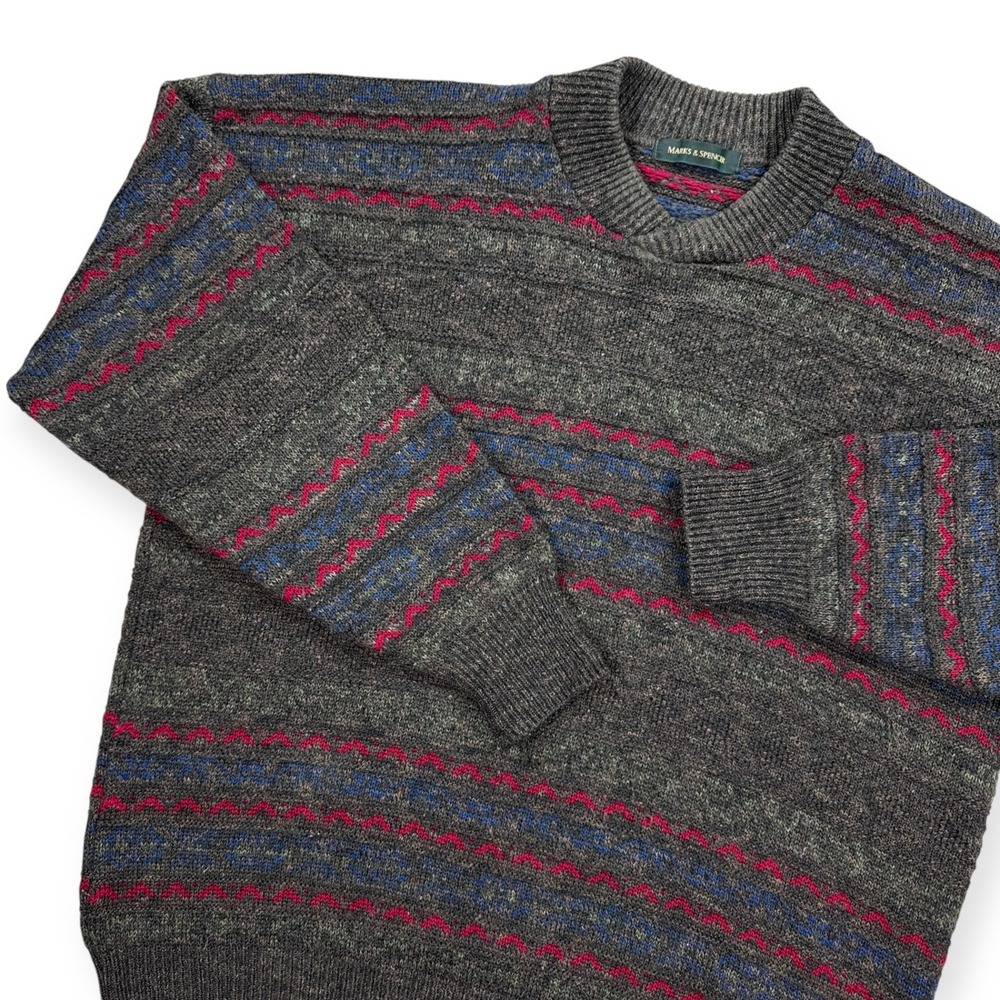 Vintage Marks & Spencer Sweater Men's Large Fair Isle Acrylic Crewneck Canada